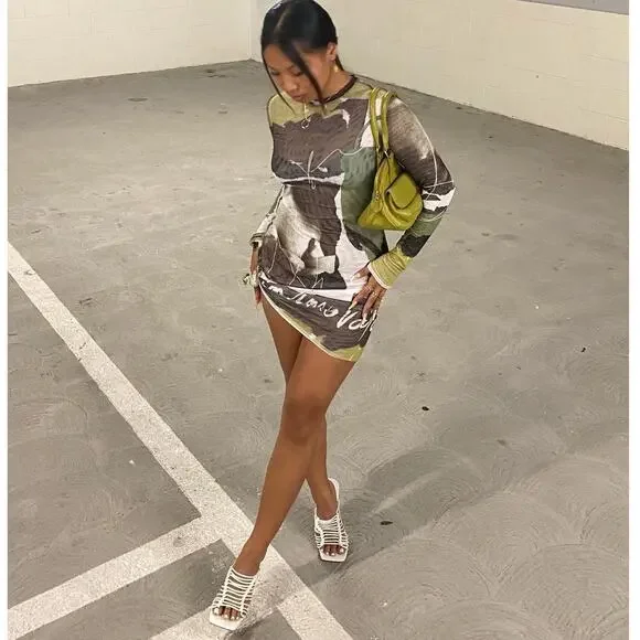 NWT iNAMORATA Vita Mesh Mini Dress Size XS - Picture 4 of 10